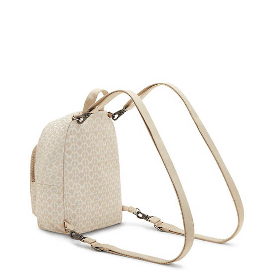 Kipling Delia Compact Printed Convertible Ryggsekk Beige | NO 1655UZ